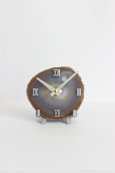 Natural Agate Desk Clock (Silent)