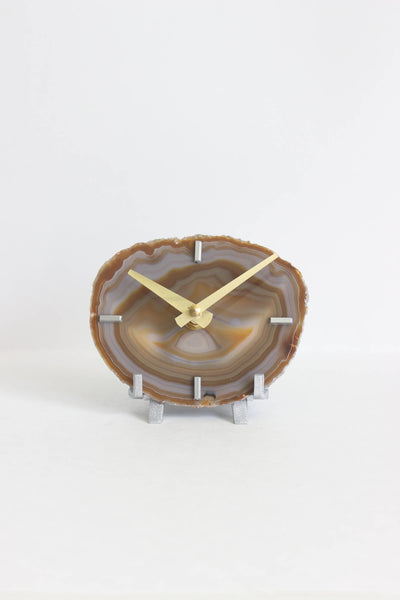 Natural Agate Desk Clock (Silent)