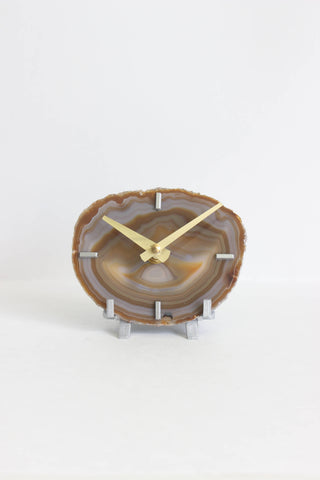 Natural Agate Desk Clock (Silent)