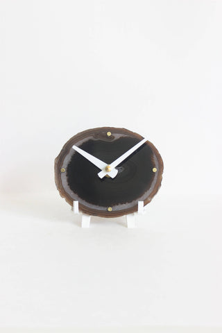 Brown Agate Desk Clock (Silent)