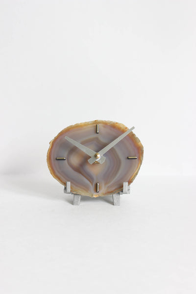 Natural Agate Desk Clock (Silent)