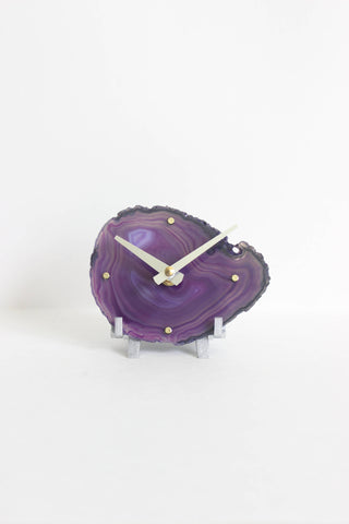 Purple Agate Desk Clock (Silent)