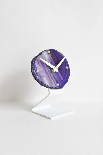 Purple Agate Desk Clock