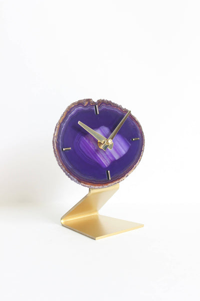 Purple Agate Desk Clock