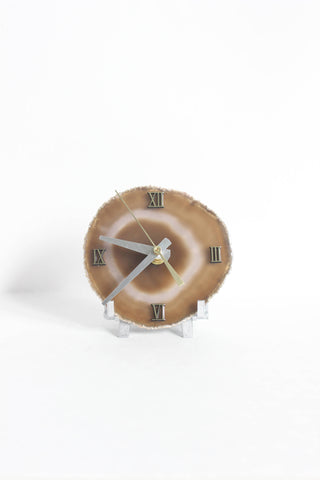 Natural Agate Desk Clock (Silent)