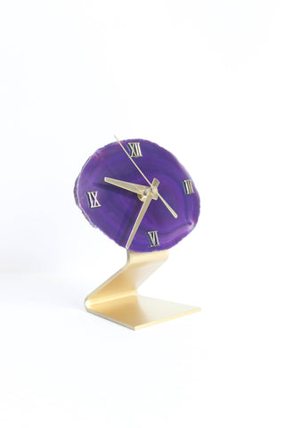 Purple Agate Desk Clock (Silent)