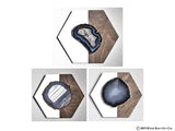 Gray Agate Hex Trio Wall Art