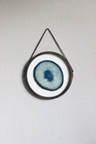 8" Teal Agate Framed Round Wall Art