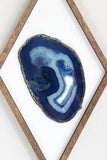16" Blue Agate Framed Diamond Wall Art