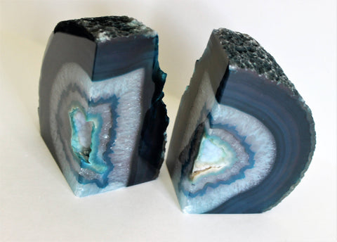 Teal Agate Bookends