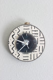 8" Textile Mudcloth  Gray Agate Wall Clock