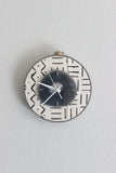 8" Textile Mudcloth  Gray Agate Wall Clock