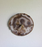 11" Natural Agate Slab Wall Clock
