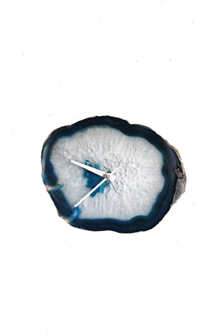 9" Teal Agate Slab Wall Clock