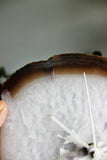 9.25" Natural Agate Slab Wall Clock