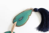 Green Agate Tassel Garland