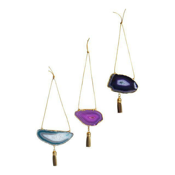 Agate Geode Ornament Set (H)