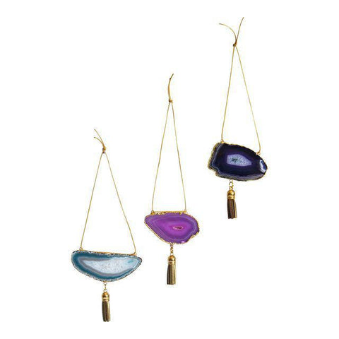 Agate Geode Ornament Set (H)