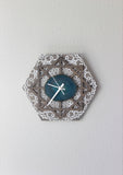 12" Teal Agate Wood Wall Clock