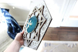 12" Teal Agate Wood Wall Clock