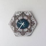 12" Teal Agate Wood Wall Clock