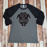 Let's Get Basted Baseball Tee - Holiday Shirt - Unisex Thanksgiving Christmas Shirt