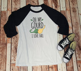 Oh My Gourd I Love Fall - Unisex Baseball Tee - Fall Lover