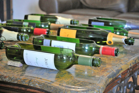 GREEN Wine Bottle Serving Dish or Succulent Planter - Wine Gift