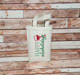 Christmas Double Bottle Wine Bag - Hostess Gift - Party Favor - Gift for Wine Lover