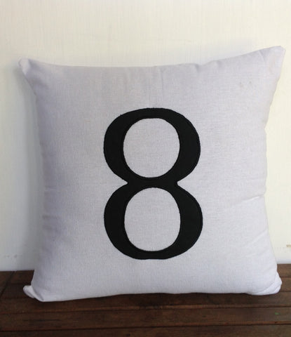 Number Monogram Pillows,  Women Birthday Gift Idea, Shabby Chic Pillows, Number Monogram Pillow Cover, Cousin Gift, 18x18