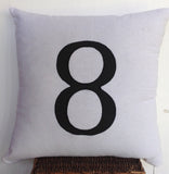 Number Monogram Pillows,  Women Birthday Gift Idea, Shabby Chic Pillows, Number Monogram Pillow Cover, Cousin Gift, 18x18
