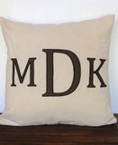Great gift ideas for her birthday, Three Letter Pillows, Personalized monogram covers 16x16