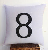 Number Monogram Pillows,  Women Birthday Gift Idea, Shabby Chic Pillows, Number Monogram Pillow Cover, Cousin Gift, 18x18