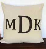 Great gift ideas for her birthday, Three Letter Pillows, Personalized monogram covers 16x16