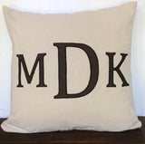 Great gift ideas for her birthday, Three Letter Pillows, Personalized monogram covers 16x16