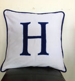 Monogram Decor, Home DÇ¸cor,Pillow Cover, Decorative Pillow, Throw Pillow, Nautical Pillow Covers, Accent Pillow,Bedroom Pillows with Piping