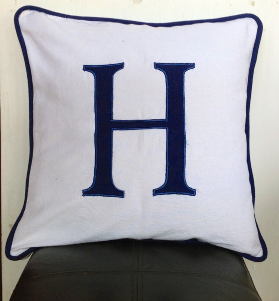 Monogram Decor, Home DÇ¸cor,Pillow Cover, Decorative Pillow, Throw Pillow, Nautical Pillow Covers, Accent Pillow,Bedroom Pillows with Piping
