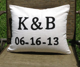 Best romantic gifts for her, Save the Date Pillow, Monogram Pillow Case, Couple's Gift, Wedding Anniversary monogram