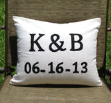 Best romantic gifts for her, Save the Date Pillow, Monogram Pillow Case, Couple's Gift, Wedding Anniversary monogram