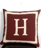 30% OFF Chocolate Brown and Cream Decorative Pillow Cover 16 inches- Made to order Monogrammed Pillow Case