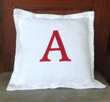 Monogrammed flange throw pillows -Personalized Monogram Pillows, 16x16, Gifts, Anniversary Pillows, Dorm Decor