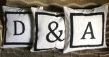 30% OFF Personalize Pillows, Monogram pillow covers, Custom three pillow covers, 14x14, Anniversary Gift