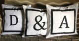 30% OFF pillow sale , 20 inch Monogram pillow covers, Custom letter and border three pillow covers 20 inch pillow covers