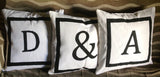 30% OFF pillow sale , 20 inch Monogram pillow covers, Custom letter and border three pillow covers 20 inch pillow covers