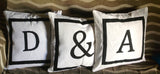 30% OFF pillow sale , 20 inch Monogram pillow covers, Custom letter and border three pillow covers 20 inch pillow covers