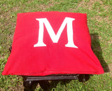 Euro Sham Monogram Covers Made to Order 65cmx65cm-Red and White 26 inches