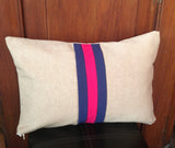 Personalized  color block pillow case -Khaki, pink and navy throw pillows12"x18"' rectangle pillows -personalized