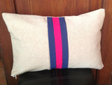 Personalized  color block pillow case -Khaki, pink and navy throw pillows12"x18"' rectangle pillows -personalized