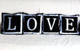 30% OFF Love Pillows Black and White 14"x14"  set of four custom made monogram pillow covers