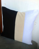 Color block Black, cream and white 16 inches - Throw pillows color block pillows-Custom made to any color
